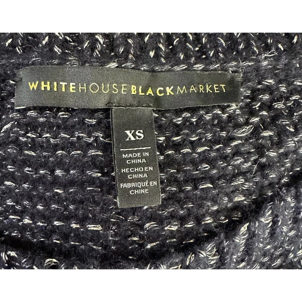 WHbM white house black market blue metallic knit long sleeve sweater Size XS - Picture 6 of 9